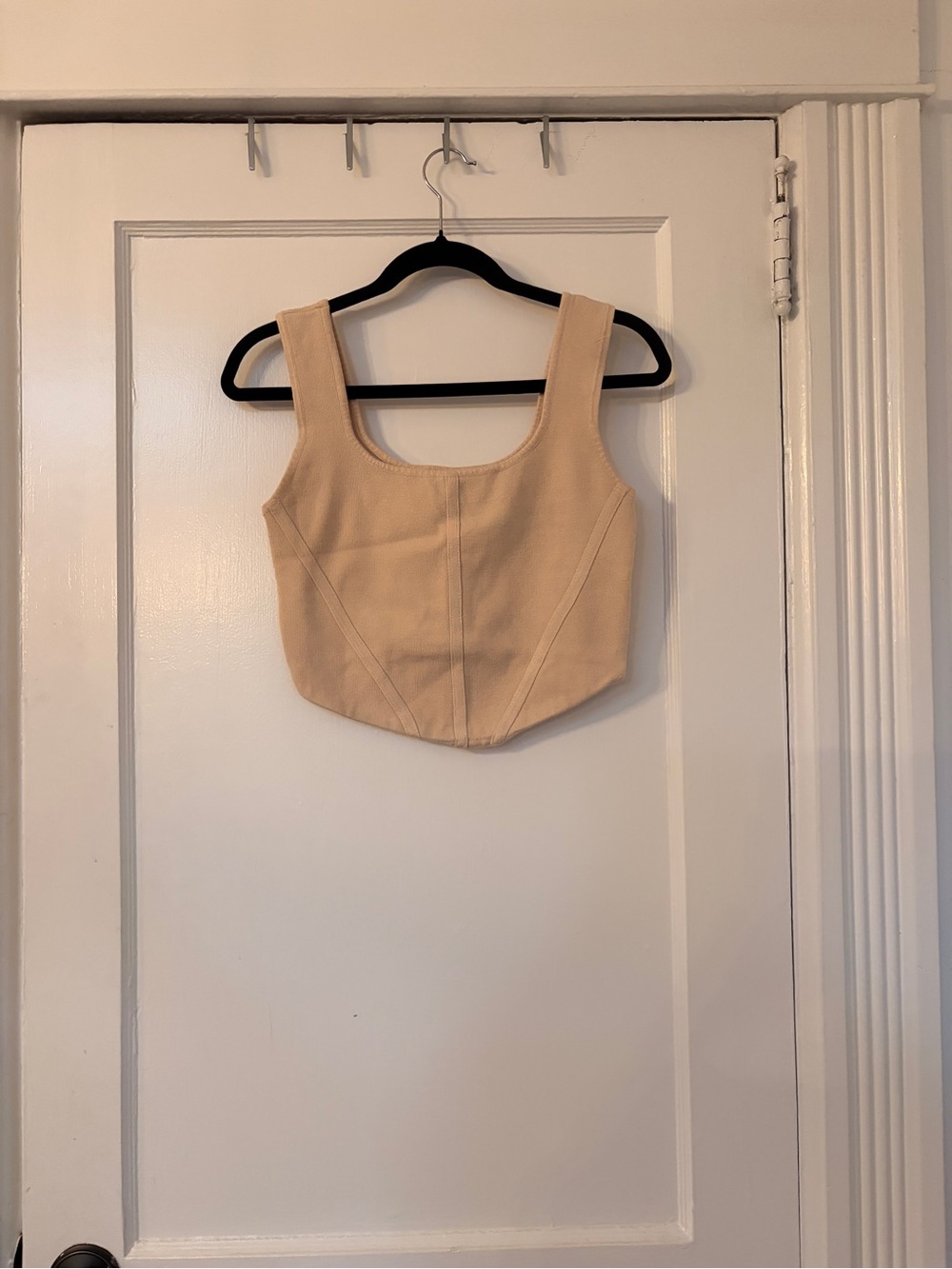 House of Harlow 1960 Beige Square-Neck Crop Top